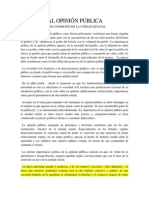 LA OPINIÓN PÚBLICA Como Condicion de La Unidad Estatal