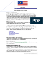 VISA Entry Requirements To Malaysia