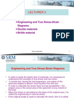 Lecturer 2: Engineering and True Stress-Strain Ductile Materials Brittle Material