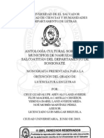 Antología Cultural Sobre Los Municipios de Nahizalco y Salcoatitán Del Departamento de Sonsonate