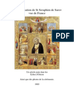 La Canonisation de ST Seraphim de Sarov PDF