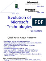 Evolution of Microsoft Technologies