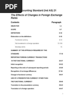 The Effects of Changes in Foreign Exchange Rates: Indian Accounting Standard (Ind AS) 21