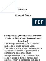 Week-10 Codes of Ethics