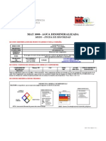 Agua Desmineralizada - Ficha de Seguridad