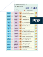 Public Bank Holidays 2014