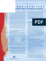 Recommendations: From The World Report On Violence and Health