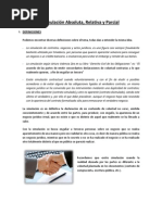 TRABAJO DERECHO TRIBUTARIO - Simulación Absoluta, Relativa y Parcial