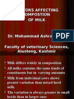 Factors Affecting Composition of Milk