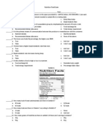 Nutrition Final Exam Sample