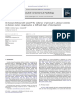 Do Humans Belong With Nature The Influence of Personal vs. Abstract Contexts On Human-Nature Categorization at Different Stages of Development 2013