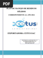 Plan de Manejo de Residuos Sólidos 2014 PDF