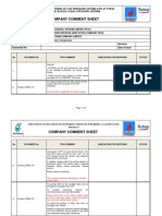 Comment Sheet For Compressor Vendor