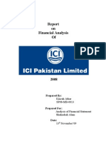 Report On Financial Analysis of ICI Pakistan Limited 2008