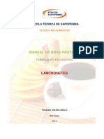 Manual de Boas Praticas - Fabricação de Lanches, Lanchonetes