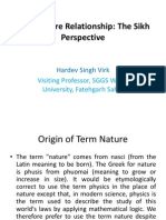 Man-Nature Relationship: The Sikh Perspective: Visiting Professor, SGGS World University, Fatehgarh Sahib