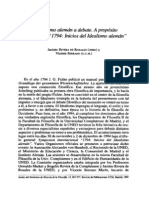 El Idealismo Aleman A Debate (Rivera de Rosales)