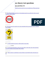 Learner Licence Theory Test Question1 Signs and Markings