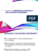 How To Prepare A Sworn Statement