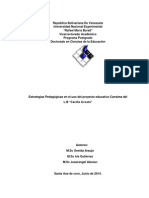 Estrategias Pedagogicas en El Uso Del Proyecto Educativo Canaima