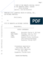 ACLU v. City of Sarasota - Transcript June 12 2014