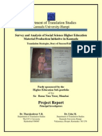 The Survey and Analysis of Social Science Higher Education Material Production Initiative in Kannada: Translation Strategies, Story of Success/Failures Report