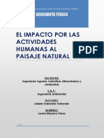 El Impacto Por Las Actividades Humanas Al Paisaje Natural