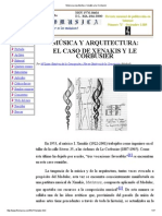 Música y Arquitectura - Xenakis y Le Corbusier