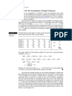 ANOVA - Testing For The Assumption of Equal Variances - Levene Test