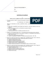 Exercicios Sobre Demanda, Oferta e Equilibrio de Mercado