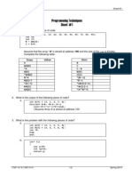 Programming Techniques Sheet #1: Int A (10) (1, 10, 20, 30, 40, 50, 60, 70, 80, 90) Int B Int C C A+6