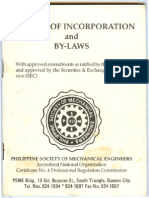 Philippine Society of Mechanical Engineers Articles of Incorporation and By-Laws