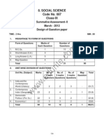 Social Science Code No. 087 Class-IX: Summative Assessment-II March - 2012 Design of Question Paper