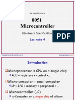 8051 Microcontroller: Lec Note 4