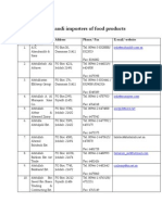 List of Saudi Importers of Food Products: Sl. No. Name of Importer Address Phone/ Fax E-Mail/ Website