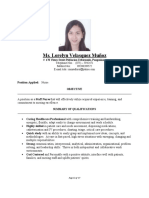 Ms. Lorelyn Velasquez Muñoz: Position Applied: Nurse