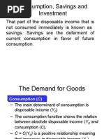 Consumption, Savings and Investment