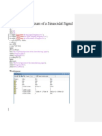 Finding The Spectrum of A Sinusoidal Signal: Program