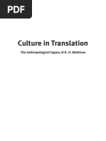 Culture and Translation - Recovering The Legacy of R.H Mathews