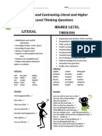 Comparing and Contrasting Literal and Higher Level Thinking Questions