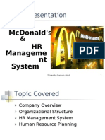 HR Structure of Mcdonald by Farhan Abid