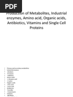 Production of Metabolites, Industrial Enzymes, Amino