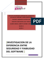 INGENIERIA de SOFTWARE - 3554 - Investigacion de La Diferencia Entre Seguridad y Fiabilidad Del Software