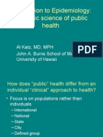 Introduction To Epidemiology: The Basic Science of Public Health