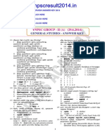 TNPSC Group 2a Non Interview Answer Key 2014 General Studies