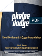 Recent Developments in Copper Hydrometallurgy: John O. Marsden Senior Vice President, Technology & Product Development