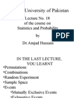 Superior University of Pakistan: Lecture No. 18 of The Course On Statistics and Probability by DR - Amjad Hussain