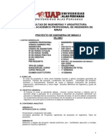 U A P Facultad de Ingenierías Y Arquitectura Escuela Académico Profesional de Ingeniería de Minas Proyecto de Ingenieria de Minas Ii Sílabo