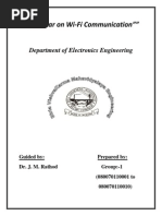 ""Seminar On Wi-Fi Communication"": Department of Electronics Engineering