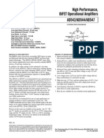 High Performance, Bifet Operational Amplifiers Ad542/Ad544/Ad547